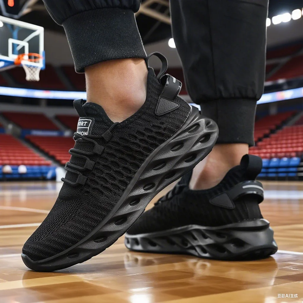 New Basketball Shoes for Men Summer Breathable Lightweight Running Shoes Comfortable Non Slip Trendy Eye Catching Men Sneakers