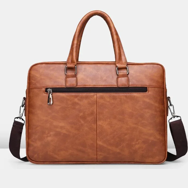 PU Leather Shoulder Bag Large Capacity Portable Casual and Waterproof Crossbody Document Bag Men Briefcase Laptop leather briefcase