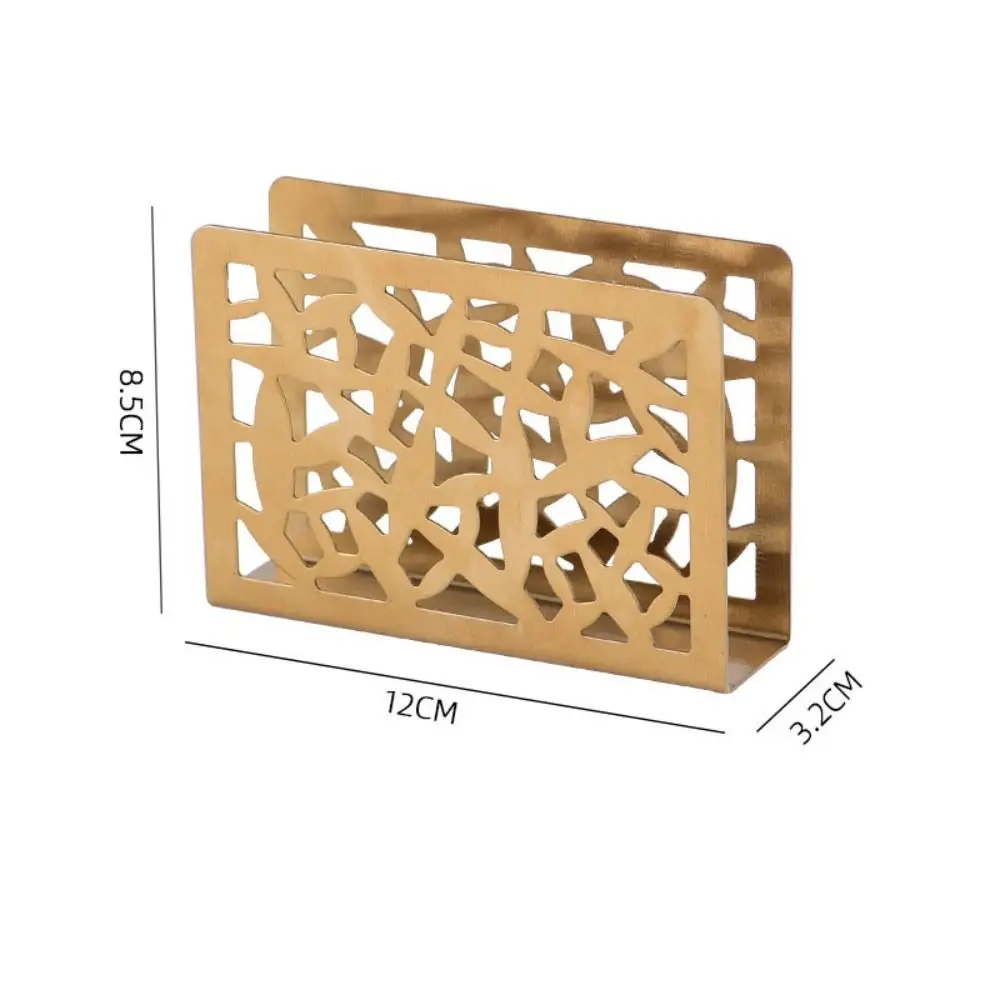 Napkin Holder Silver/Gold/Black 12*8.5*3.2 CM Stainless Steel Hollow Vertical Coffee Shop napkin holder