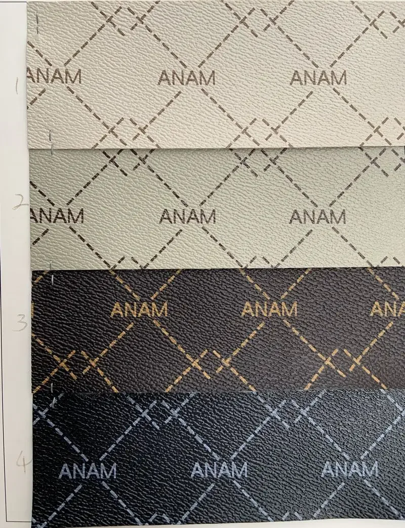ANAM 영어 문자 프린트 합성 PVC 가죽 가방 재료