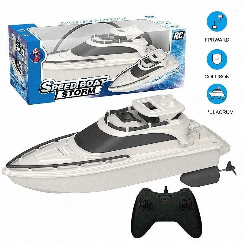 Hochgeschwindigkeits-RC-Bootspielzeug für Jungen, wasserdichtes elektrisches Mini-Schiffsmodell, leistungsstarkes ferngesteuertes Segelschiff für Wasserspiele für Erwachsene – Detail 3