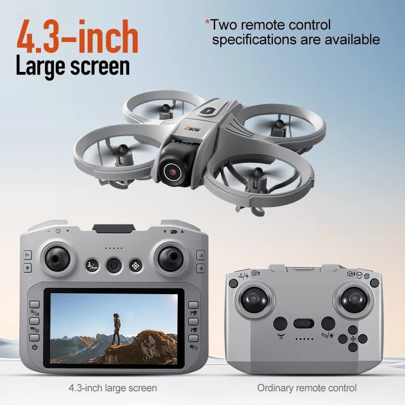 새로운 Z606 RC 드론 4.3인치 대형 디스플레이 FPV 크로싱 머신 광학 흐름 호버링 장애물 회피 HD 카메라 항공 쿼드콥터 장난감