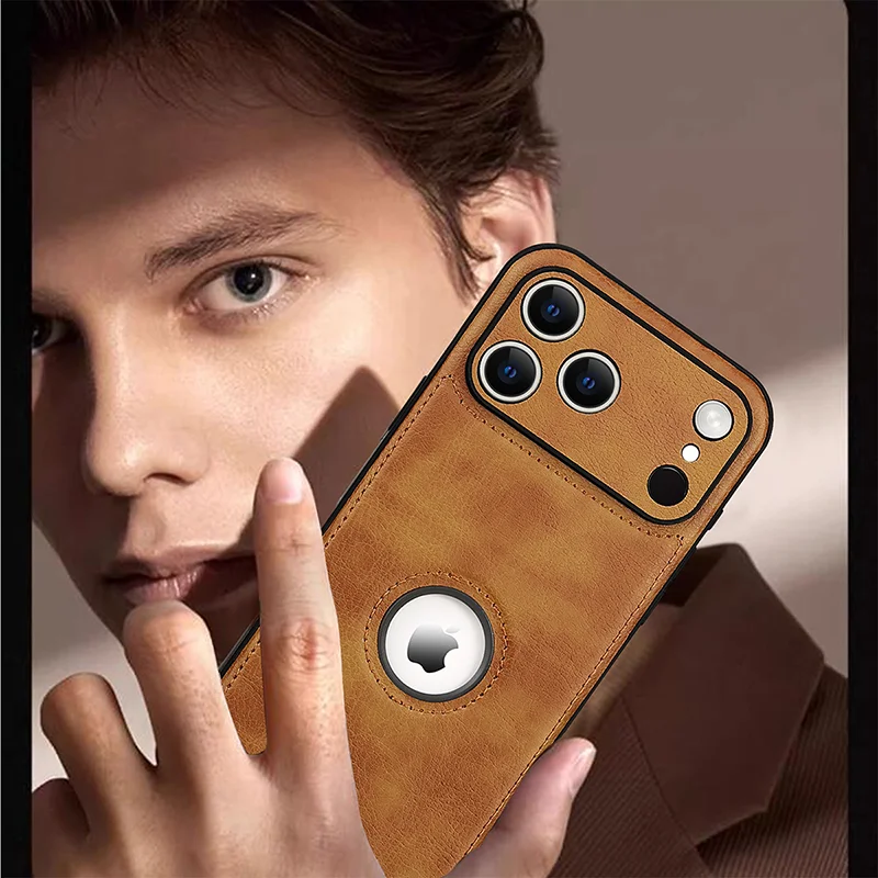 Luxury Fashion Leather Case with Air Shockproof and Premium Camera Lens Protection
