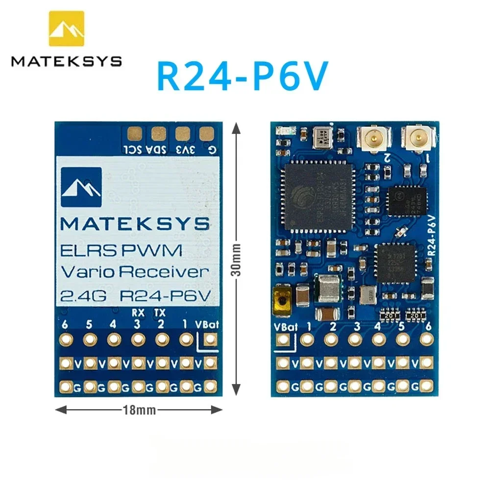 Récepteur ExpressLRS 2.4GHz ESP32 SX1281 avec PA/LNA 180mW, connecté à un drone FPV