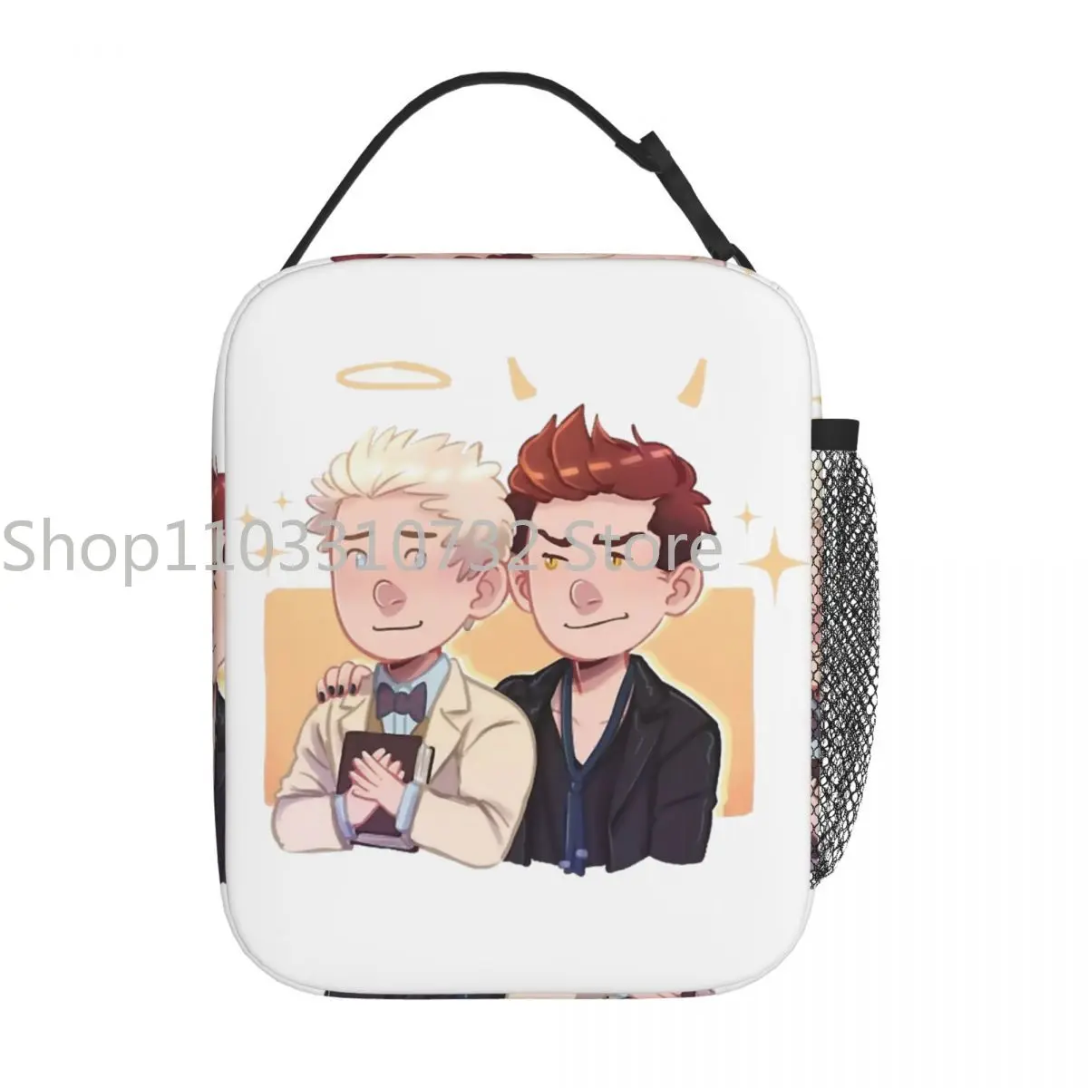 

Insulated Lunch Box Angel Demon Good Omens Accessories Lunch Container INS Trendy Cooler Thermal Bento Box For School
