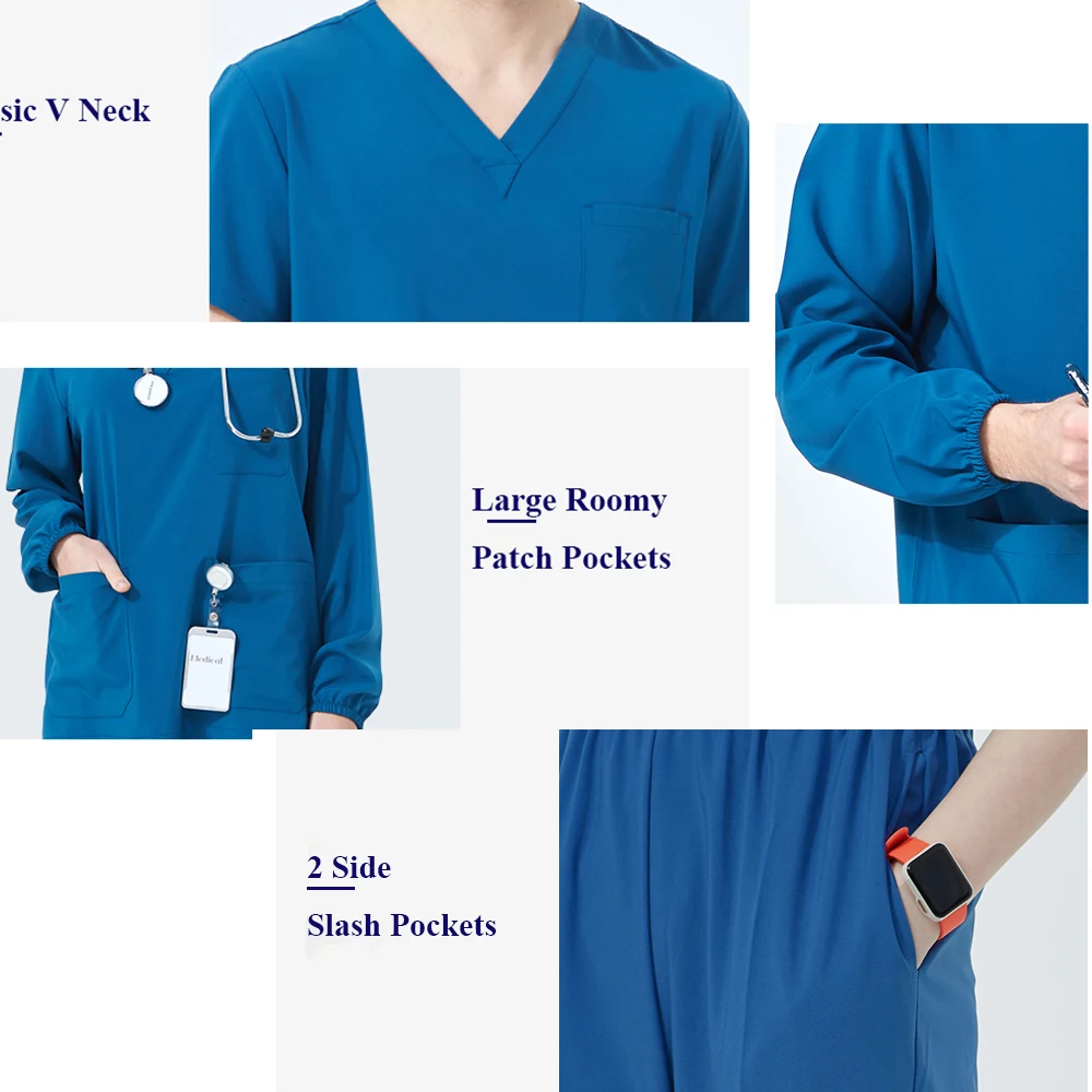 UltraAir™ Stretch Quick-Dry Medical Scrub Set Doctor Nurse Uniform Workwear Moisture-Wicking Durable Veterinary Outfits S01-01