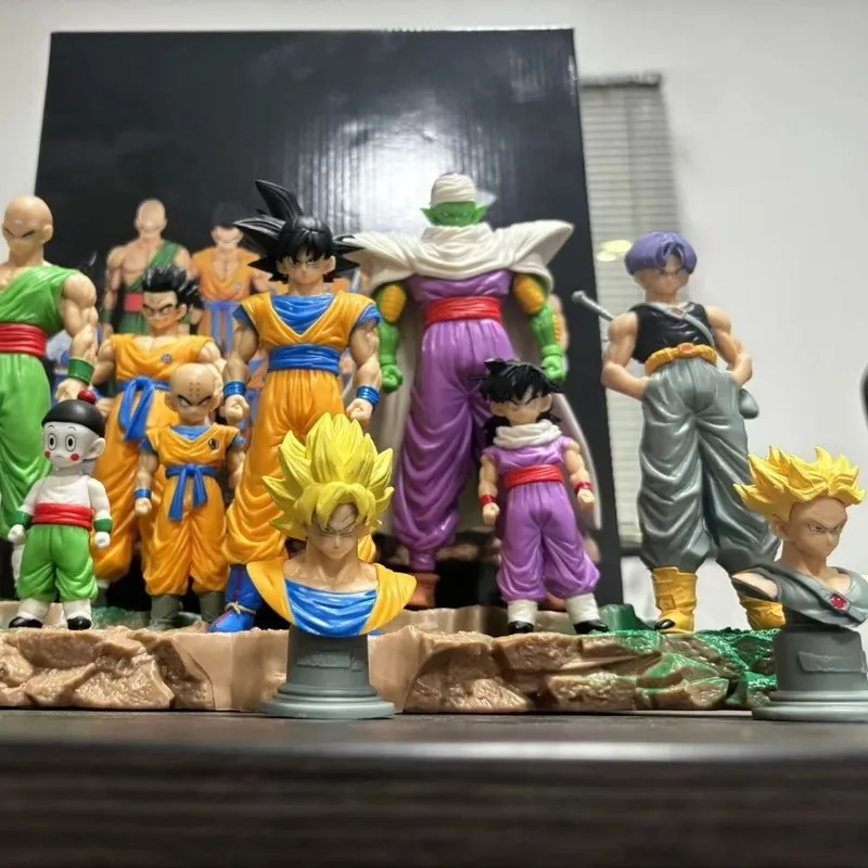 Anime Dragon Ball Kids Krillin Son Gohan Trunks Action Figures PVC Model Collection Desktop Decoration Toys Kids Birthday Gifts