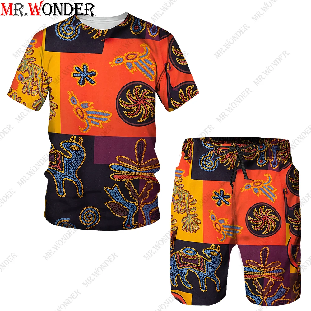 Мужской летний спортивный костюм Mr.Wonder футболка с декоративным 3D рисунком