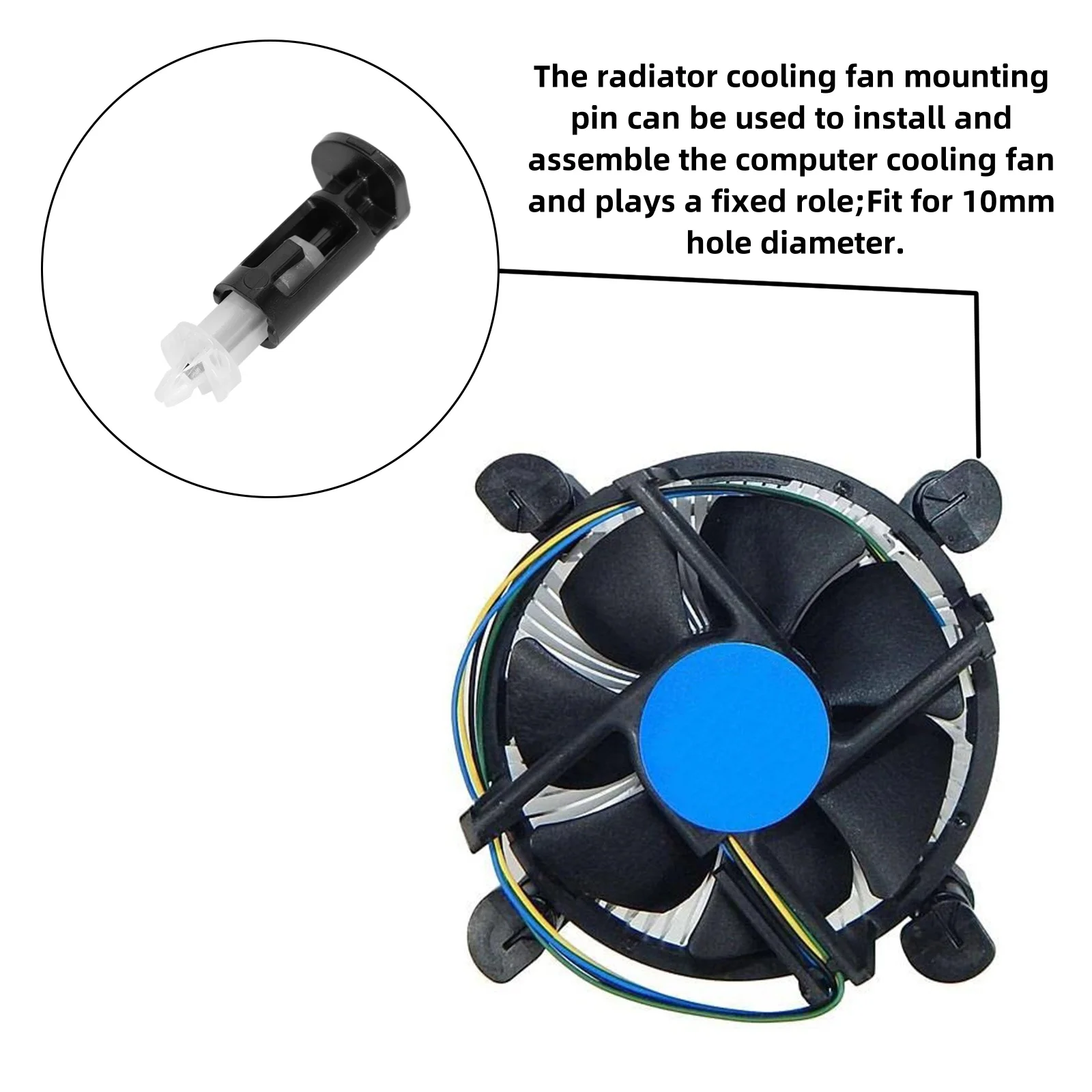 12Pcs Plastic CPU Heatsink Cooler Fan Mount Pin Push Screws