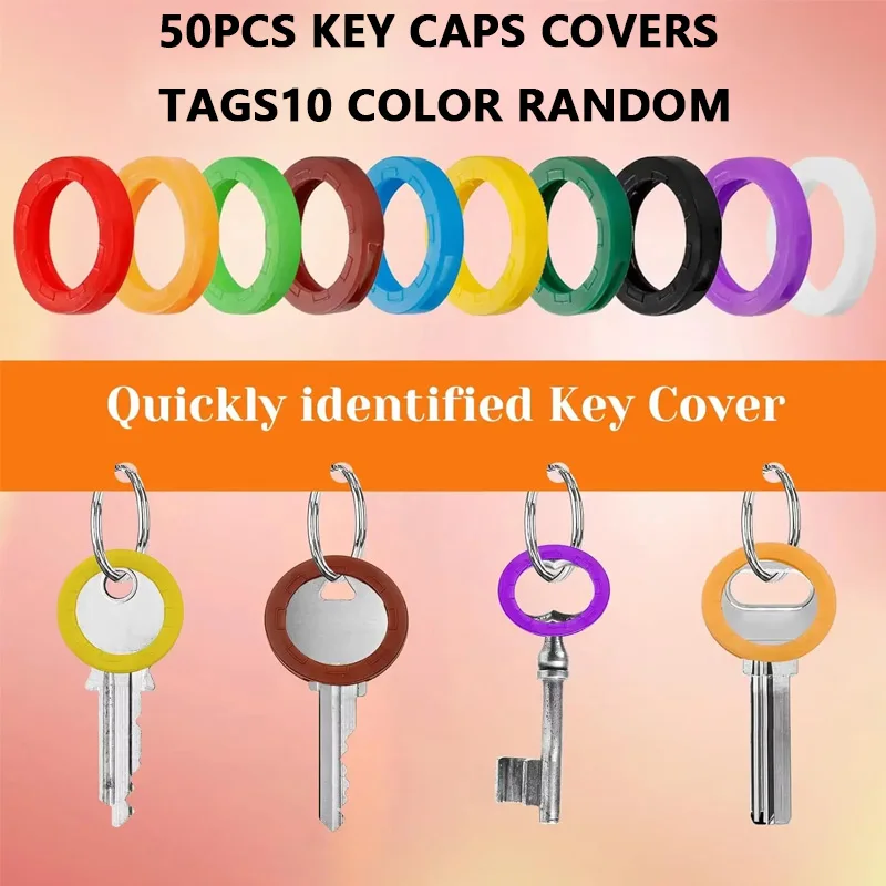 Colored Key Caps Covers Soft Rubber Key Identifiers Protector Organizer Labels Silencer Toppers Random Color 10-50Pcs