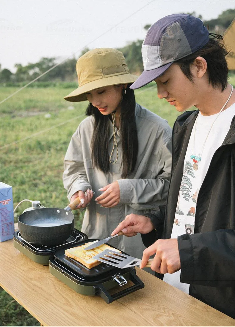 Naturehike Camping-Gasherd, 1700 W, zwei Burgerköpfe, ultraleichter tragbarer Folk-Herd, Picknick-Grill im Freien, mit Antihaft-Bratpaneel – Detail 16