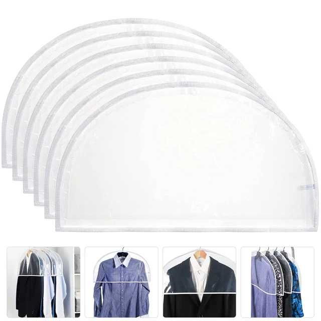 Funda de hombro transparente para ropa, colgador de plástico para colgar en  el hogar, bolsa protectora de viaje, 6 piezas - AliExpress