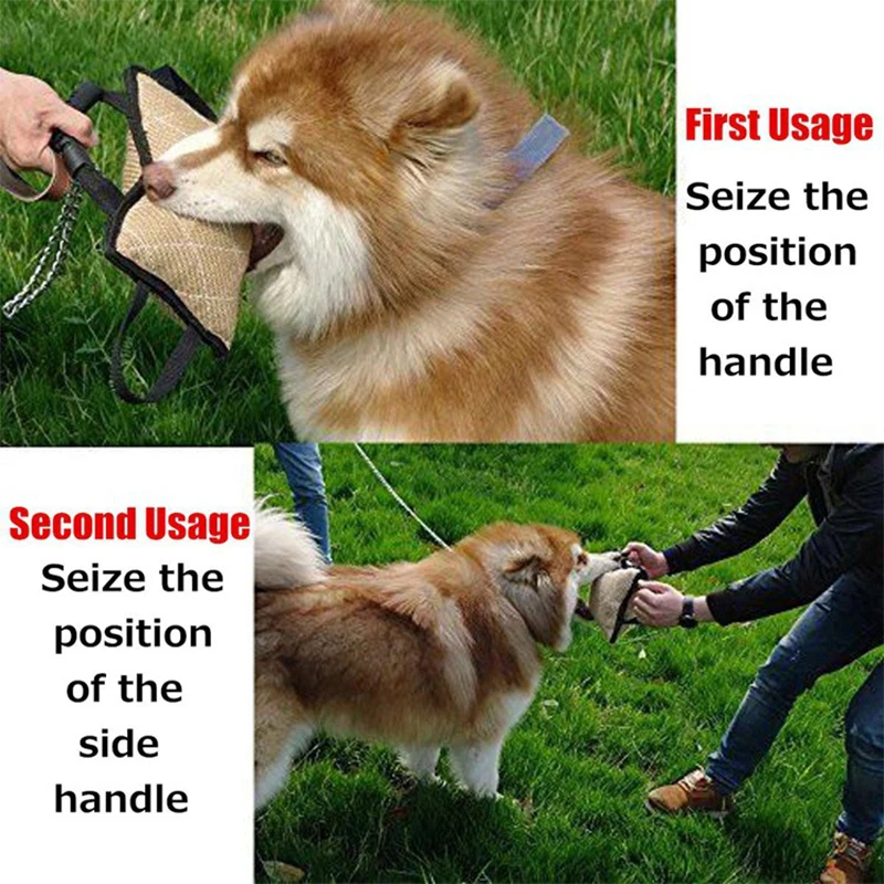 Dog chewing toys Dog Chewing Toy Training Bite Pillow With 2 Rope Hemp Dog Bite Stick Tug Cloth Handles Accessories