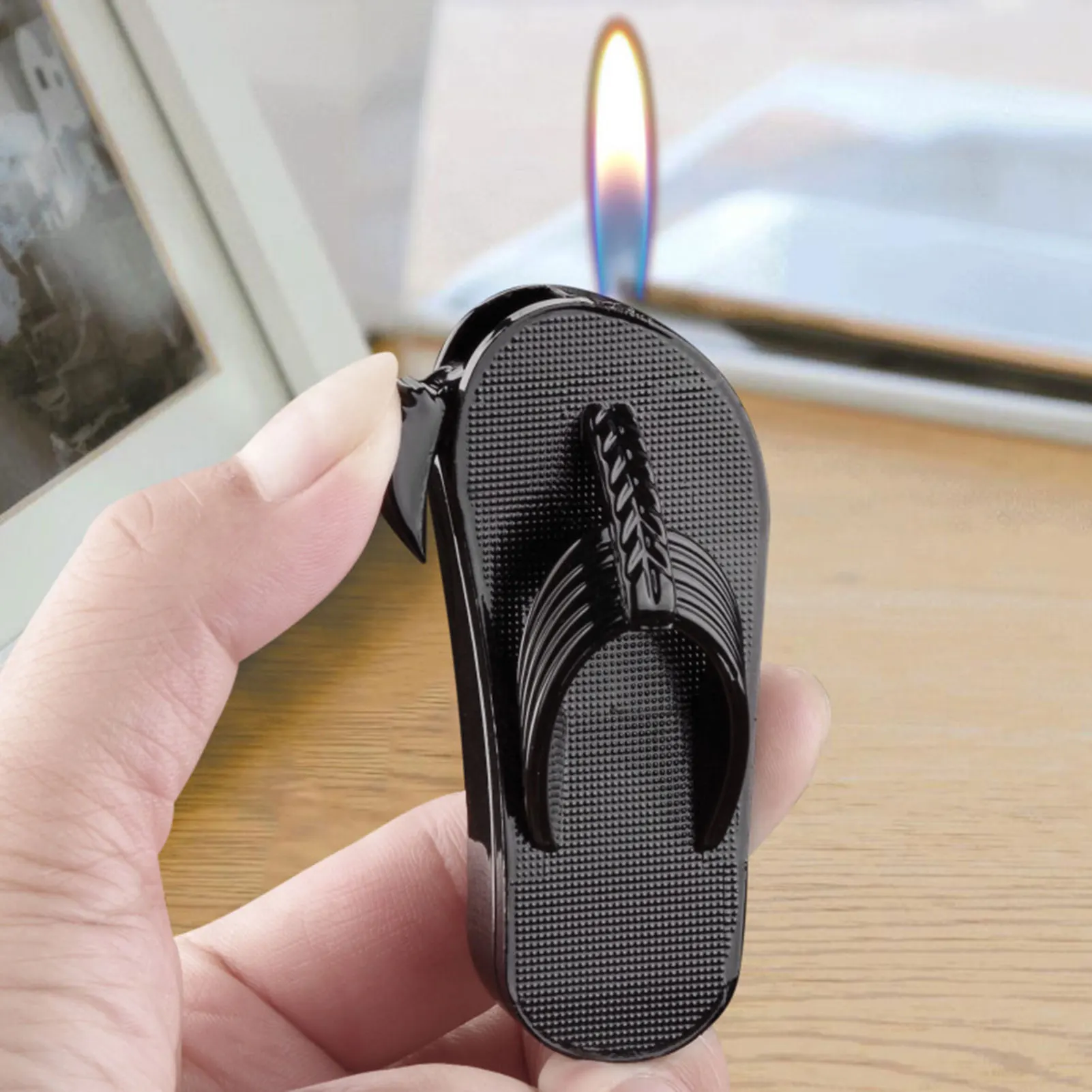 Refillable Butane Lighter Funny Slipper Cigarettes Lighters Adjustables Soft Flame Novelty Ignition Tools