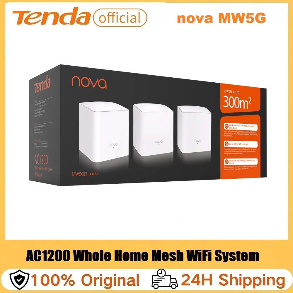 Tenda MW5G Nova Mesh WiFi System 2.4&5Ghz Dual-Band AC1200 Whole Home ...