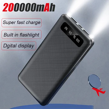 200000mAh Power Bank Fast Charging with Flashlight High Capacity Powerbank Portable Battery Charger For iPhone Samsung Huawei 1