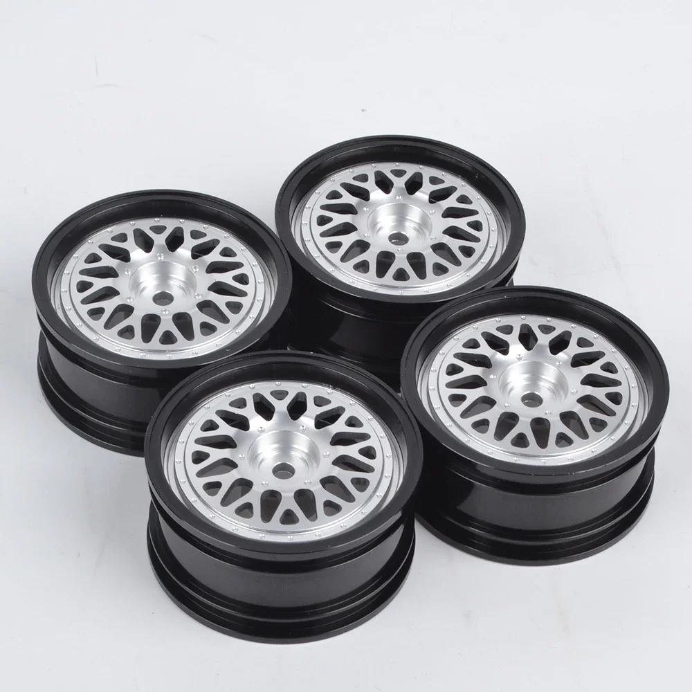 2セット 8本 タミヤ 1/10 TA01 アルミホイール 4個アルミ調整可能なオフセットホイールリムのための1:10 hpi