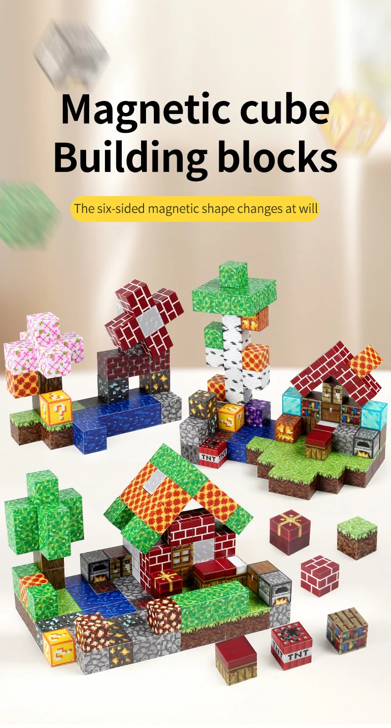 Description Picture 2 of itemGame MineCraftion Dungeons Map DIY TNT Figure Model Toys MineCraftion Dungeons Cartoon world Modeler Creative Toys For Kid Gifts
