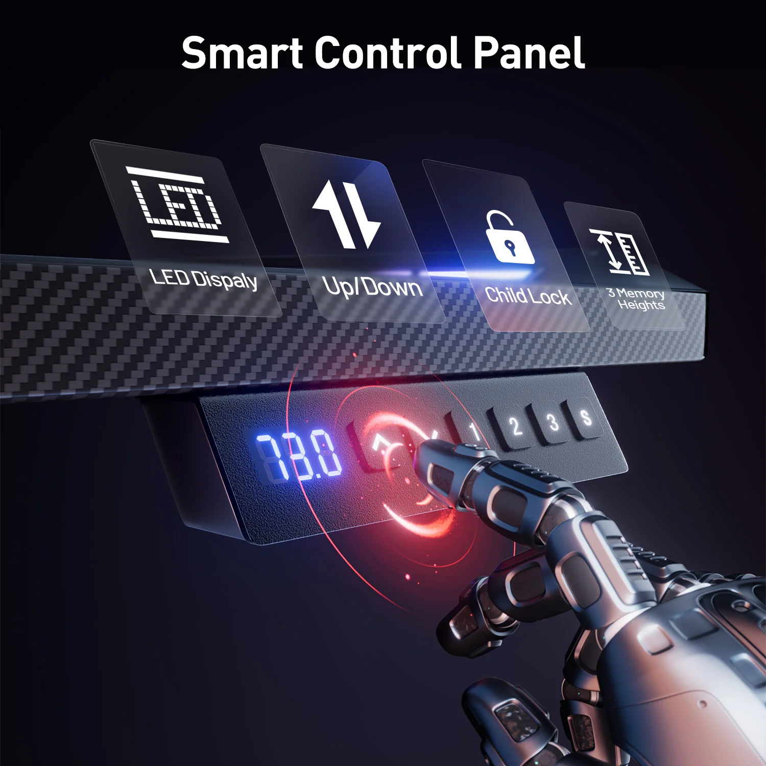 Electric Height Adjustable LED Gaming Desk 4