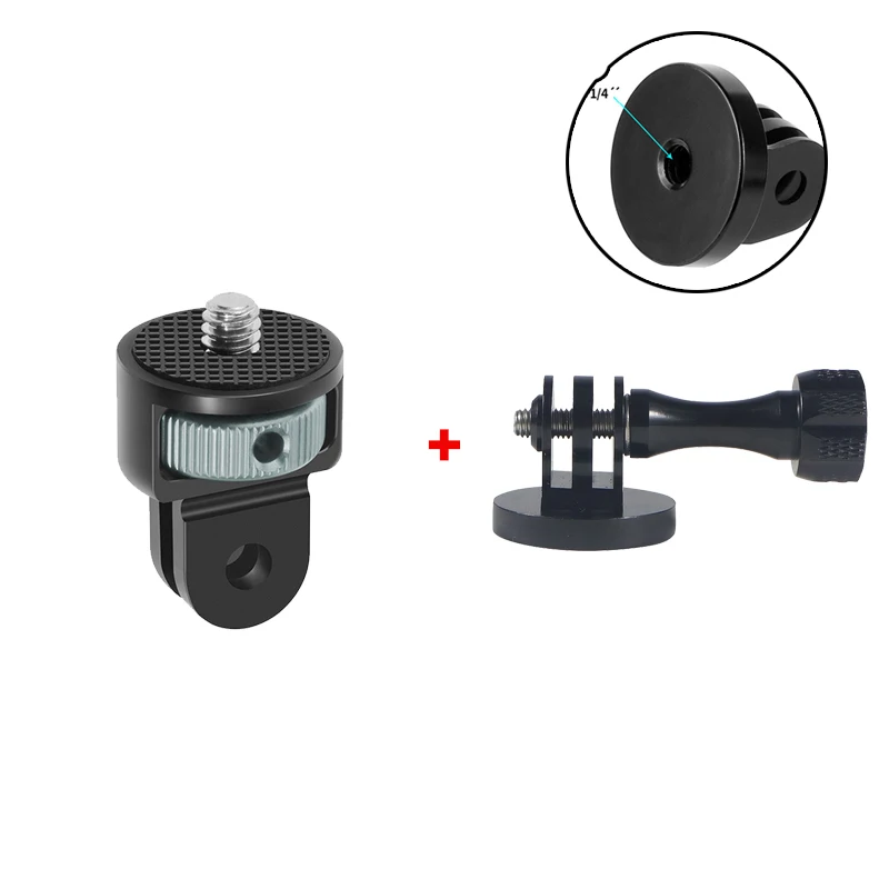 Aluminum 1/4 Inch Screw Tripod Adapter with 360° Rotating Mount