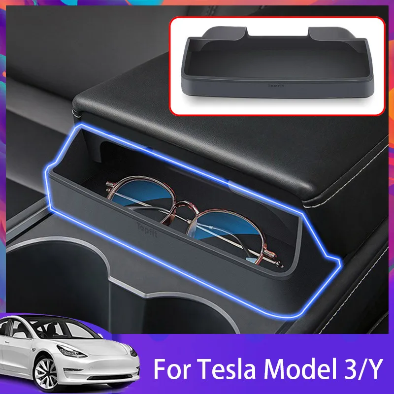 

Автомобильный стеклянный чехол Model3, шкатулка для хранения, центральный подлокотник, стеклянный карман es для Tesla Model 3/Y, аксессуары 2023, автозапчасти