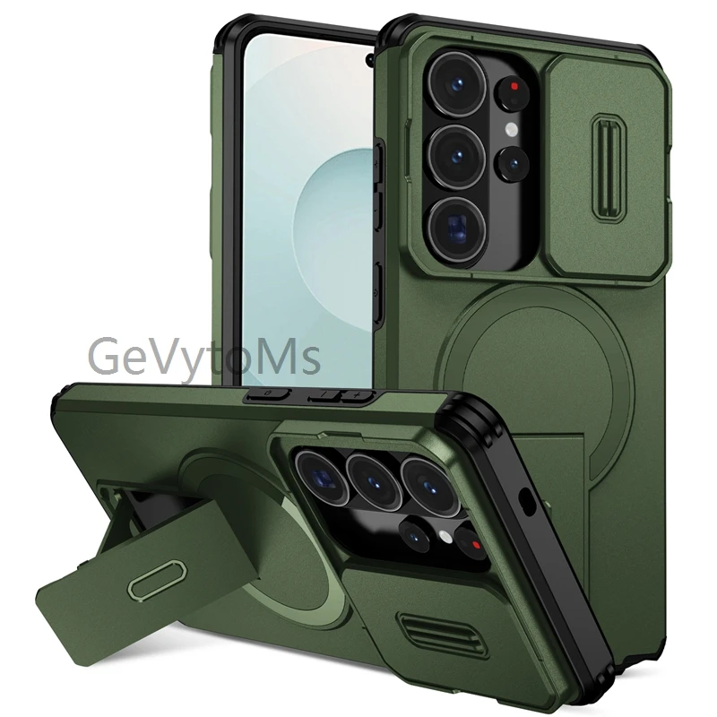 Enhanced Kickstand Case with Lens Cover & Magnetic Car Holder