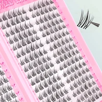 Faux cils naturels légers en grappe de 320, Style tournesol C-Curl, réutilisables pour débutants 5