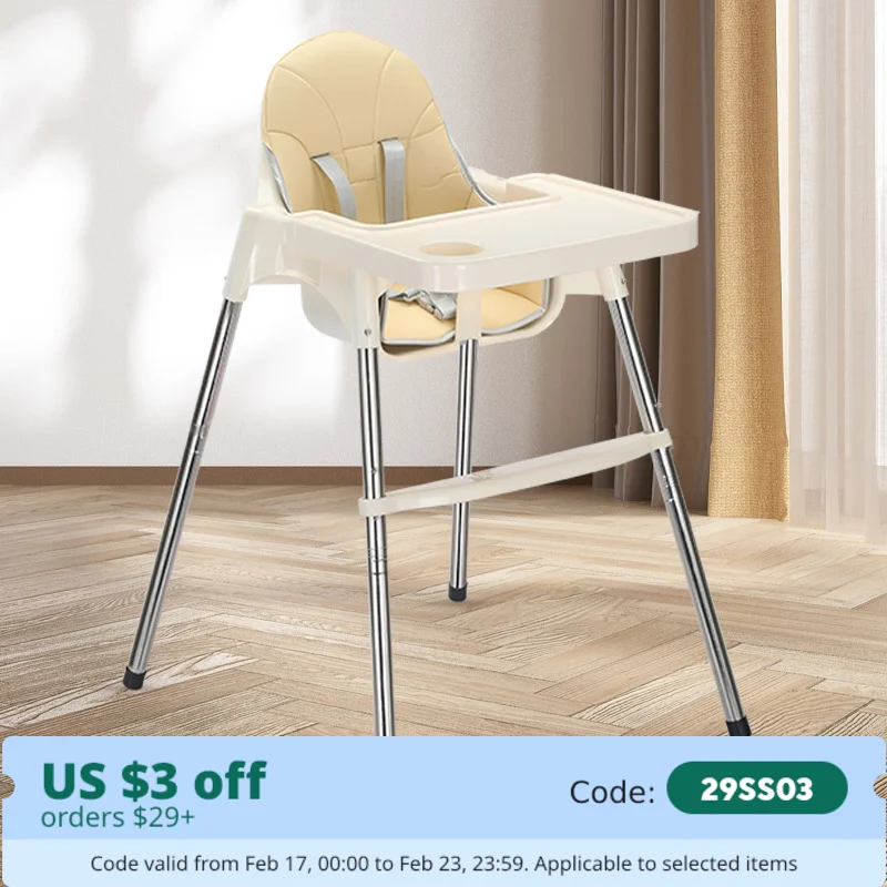 كرسي طعام للأطفال 2 في 1 قابل للتعديل، صينية قابلة...