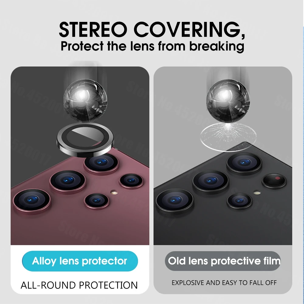 phone screen cover For Samsung Galaxy S22 Ultra Metal Camera Lens Screen Protector Case For Samsung s22 ultra Aluminum Alloy Camera Lens Glass Case phone tempered glass