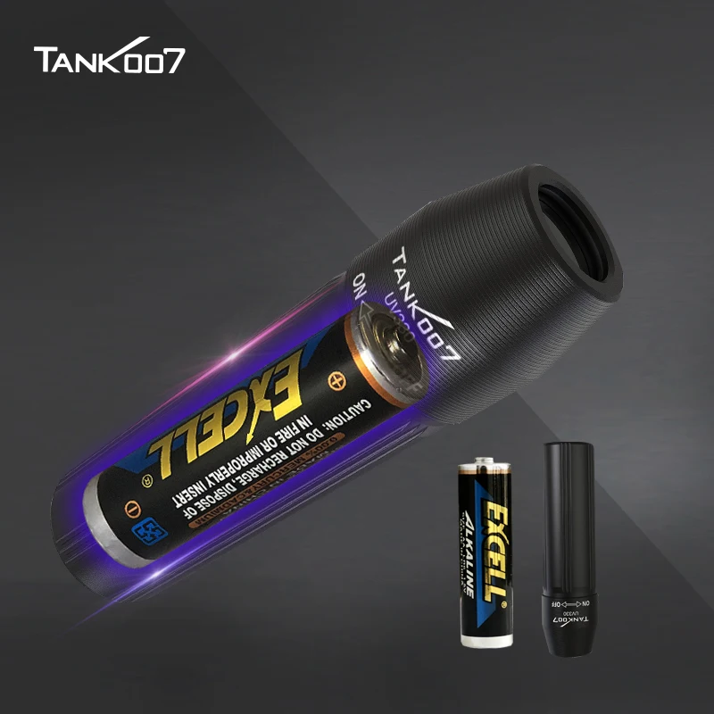 Tank007 UV Flashlight 365nm Black Light LED Powerful Fluorescent Portable Detector for Pet Urine Stains Scorpions Resin Curing