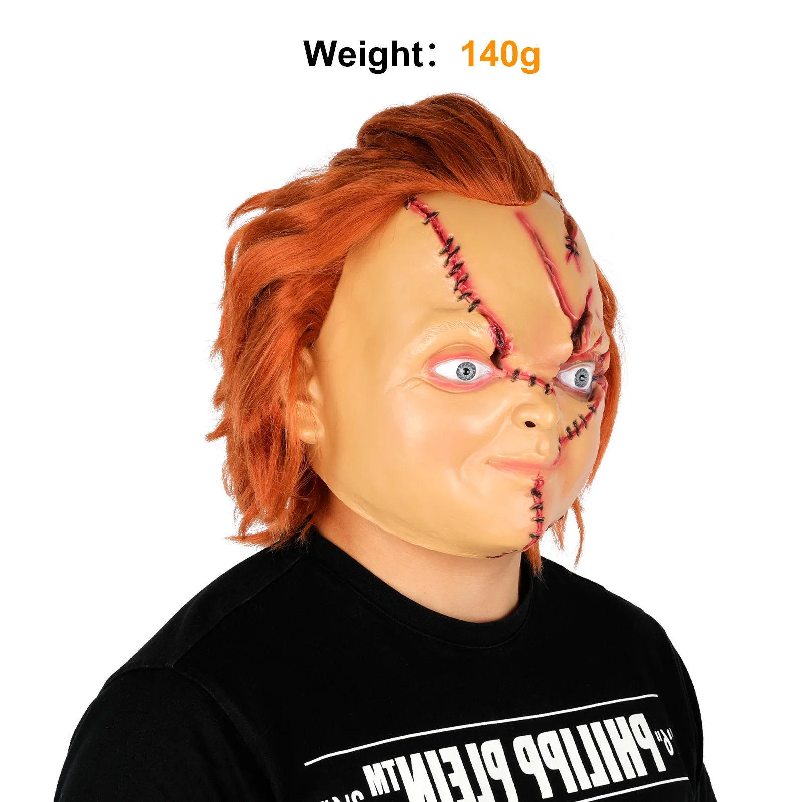 Chucky Mask Cosplay Horror Movie Child Play Scary Latex Headwear Full Face Helmet Halloween Masquerade Party Prank Prop