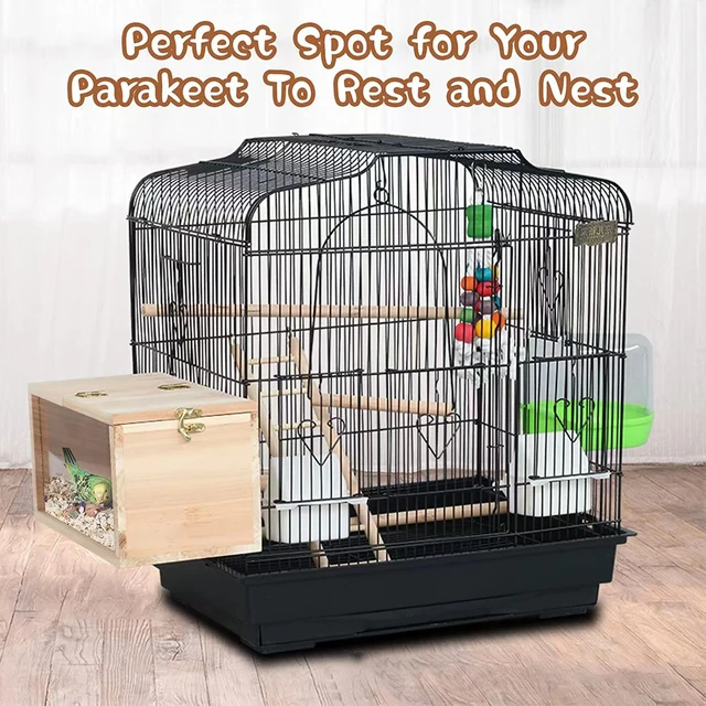 Transparent Wooden Bird House Parrot Cockatiel Birdhouse Nesting Breeding Box Easy To Clean Parakeet Nesting Box Pet Accessories 3
