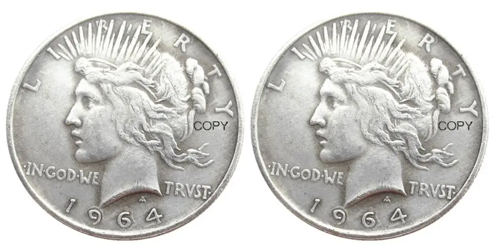 

США 1964/1964 два лица мира доллар Посеребренная КОПИЯ монета