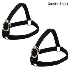 Women's High Heel Anti - Slip Lace Shoe Bands and Accessories Bundle (B - Suede Black)