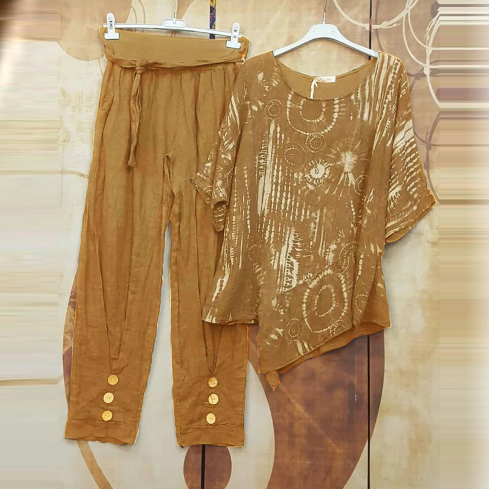 Conjunto de blusa y pantalón de raso 1241011 de Sonia Peña • El