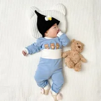 Newborn Kid Girl Underwear Clothes Set Pure Cotton Baby Boy Long Sleeves Outfit Cute Toddler Infant Clothing Two Piece Sleepwear 6