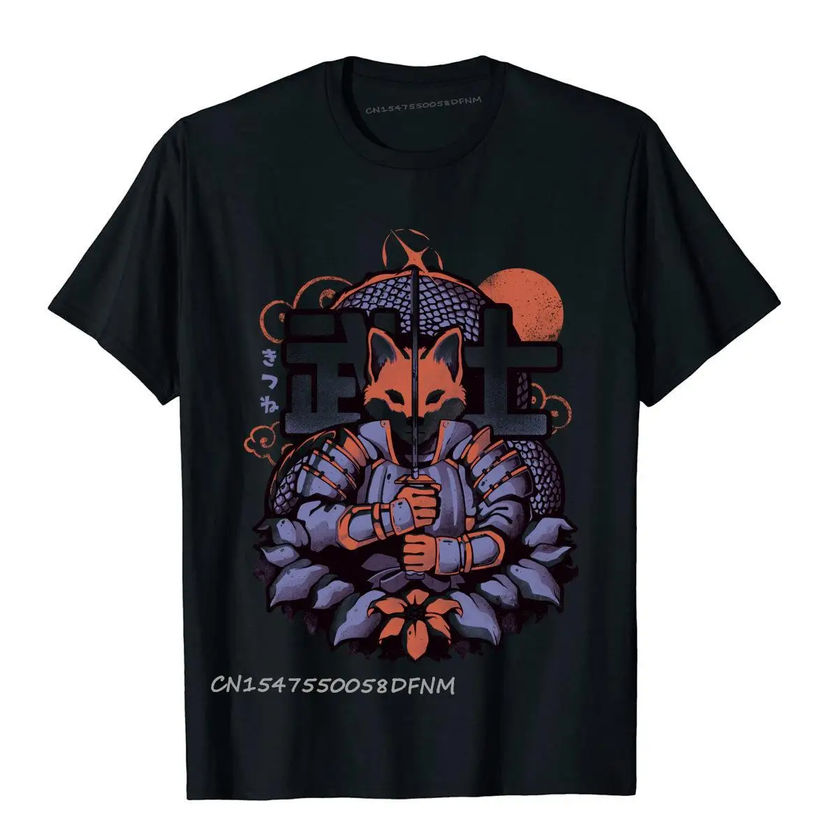 

Samurai Fox A Cotton T Shirt for Men Bushido Design T Shirt Fitted Slim Fit Luxury Camiseta