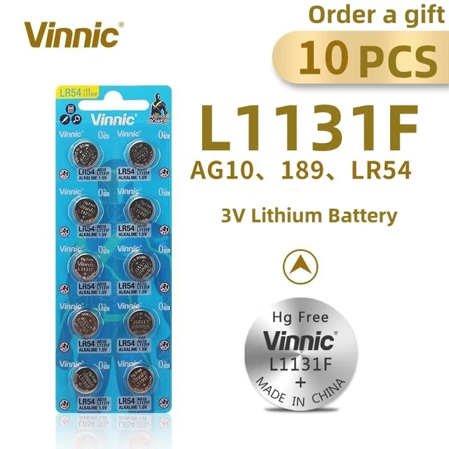 L1131F 1.5v Lithuim Battery LR54 AG10 LR1130 SR54 SR1130 D189 Button  Batteries for watch hearing aids Iron Man model - AliExpress