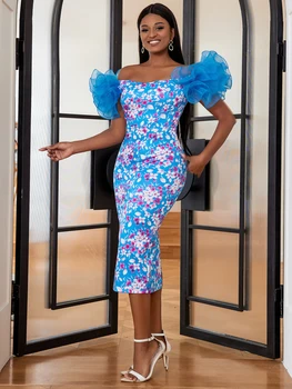 Alternative view of Amaka Ruffle Floral Sleeve Print Dress
