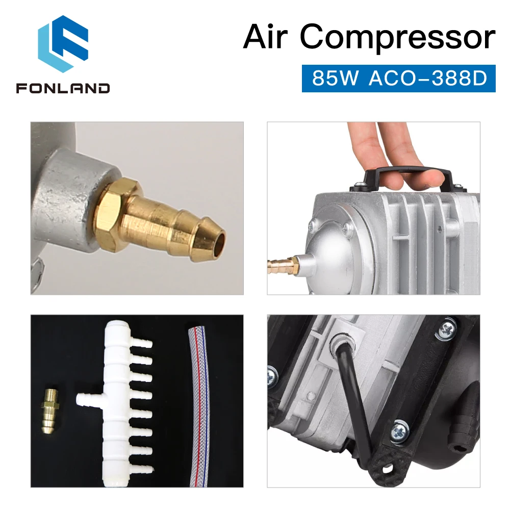 FONLAND 85W ACO-388D 공기 압축기 CO2 레이저 조각 절단기 용 전기 자기 공기 펌프