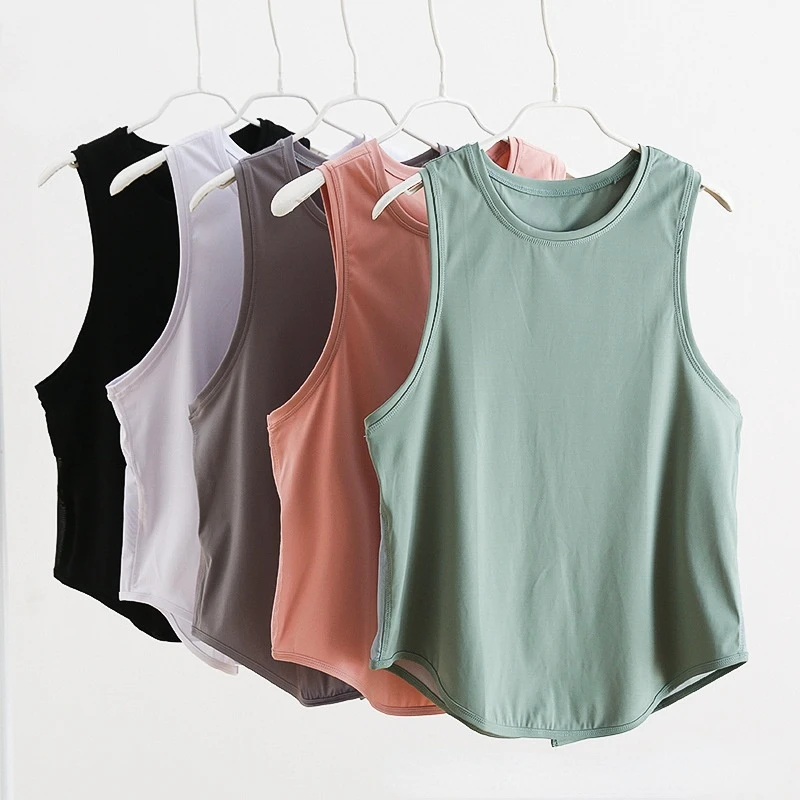 

Outlets No.1 Yoga Sleeveless T-shirts Crop Tops Women Sports Loose Quick Drying Breathable Nylon Gym Tank Top Workout Vest