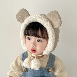 Image for Cute Winter Baby Hats Bear Ear Warm Plush Baby Boy 