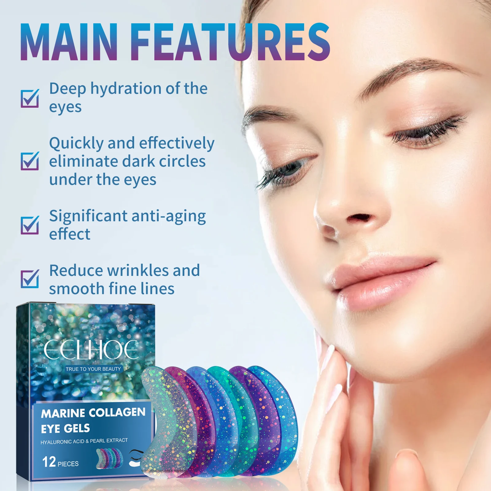 Hydrating Collagen Eye Masks for Dark Circles and Puffiness