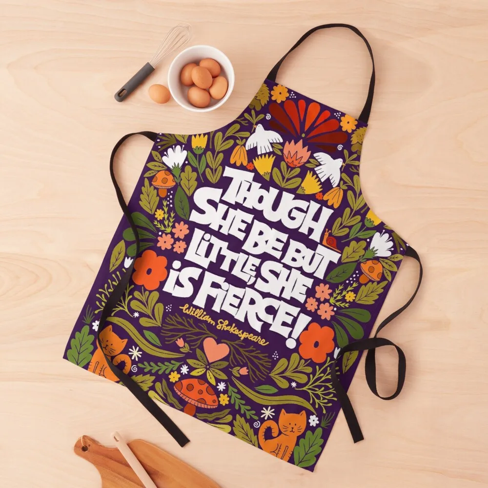 

though she be but little, she is fierce! Apron Apron kitchen women's kitchen apron