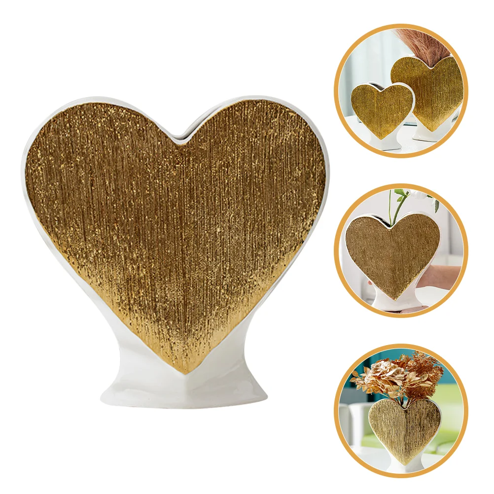 

Ceramic Vase Modern Table Decor Heart Tall Desktop Neutral Home Vases for Flower