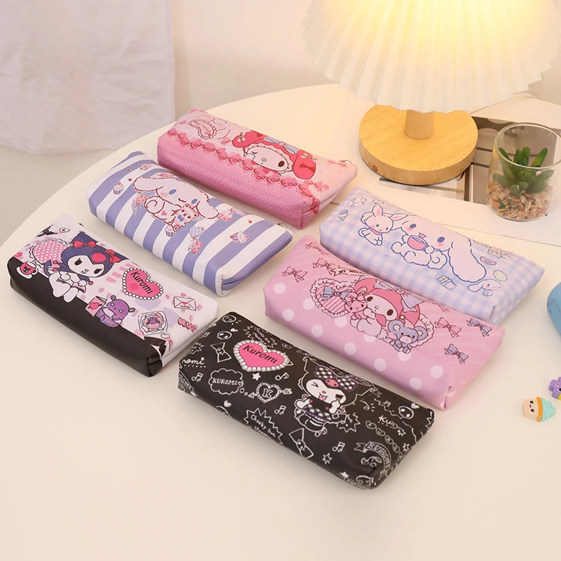 

Мультяшная кавайная Аниме Фигурка Sanrio Hello Kitty Kuromi Cinnamoroll My Melody канцелярские принадлежности сумка для хранения Карандаш для девочек подарок для детей