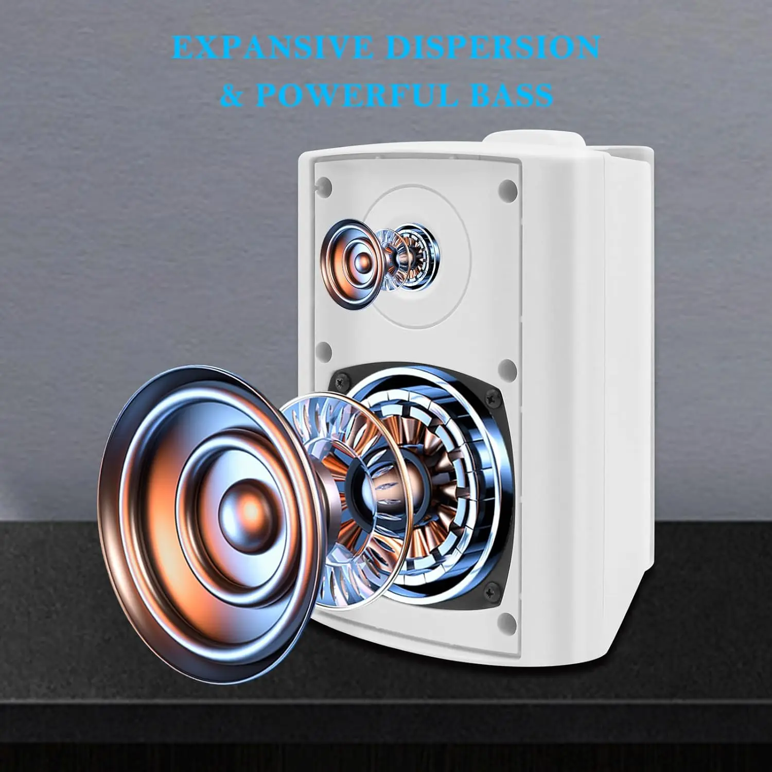 Herdio 2 قطعة مكبرات صوت داخلية خارجية سلبية مقاس...