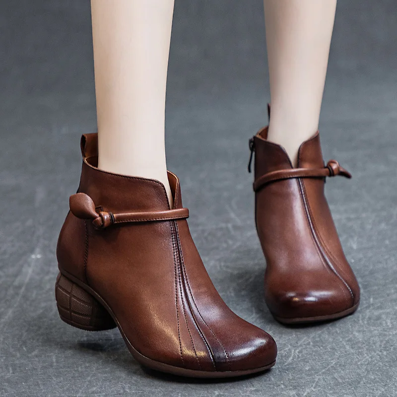 

Women's shoes genuine leather soft sole autumn and winter short boots