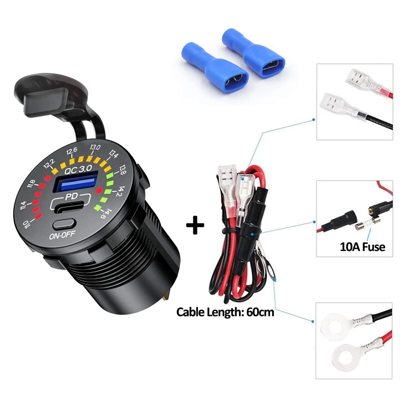   USB   , а  ġ , , UTV, RV, PD  QC3.0, 12V, 24V
