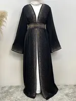 Ramadan Eid Dubai Open Black Muslim Kimono Abaya Damen Turkey Islam Abayas For Women Dress Kebaya Robe Femme Musulmane Kaftan